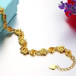 Betrouwbare Kwaliteit Vrouwelijke Bloemvormige 18K Vergulde Armband