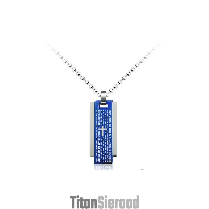 Populaire Titanium Hanger Met Drie Kaarten Voor Heren - Gratis Ketting