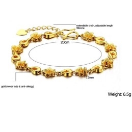 Betrouwbare Kwaliteit Vrouwelijke Bloemvormige 18K Vergulde Armband