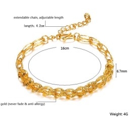 Kwaliteit En Kwantiteit Gegarandeerde Damesarmband Van 18 Karaat Verguld Goud