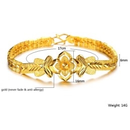 Hoogwaardige, Prachtige, Decoratieve Armband Met 18 Karaat Vergulde Vrouwelijke Motieven