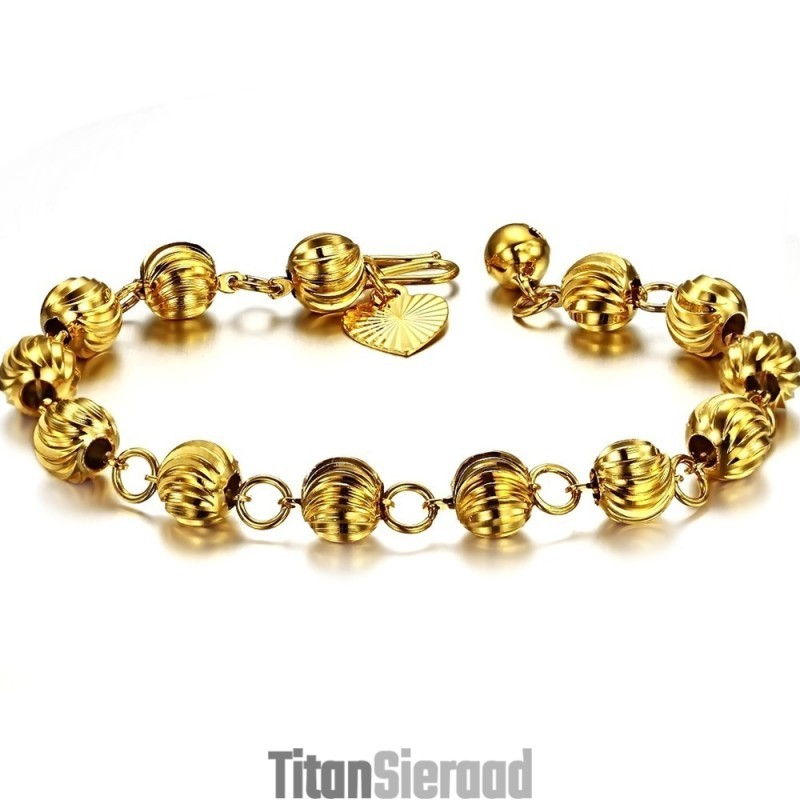 De Koningin Van De Kwaliteit, Vrouwelijke Bolvormige Armband Van 18 Karaat Verguld Goud De Koningin Van De Kwaliteit, Vrouwelijke Bolvormige Armband Van 18 Karaat Verguld Goud