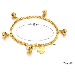 Om Een Lang Verhaal Te Hebben: 18K Vergulde Armband Voor Dames Met Belletjes