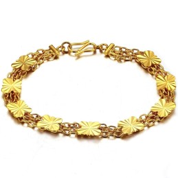 Kwaliteit En Kwantiteit Gegarandeerde Vrouwelijke Bloemvormige Armband Van 18 Karaat Verguld Goud