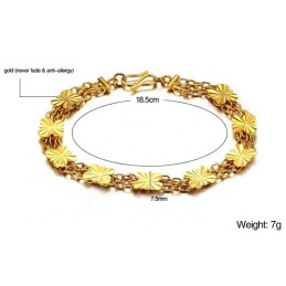 Kwaliteit En Kwantiteit Gegarandeerde Vrouwelijke Bloemvormige Armband Van 18 Karaat Verguld Goud
