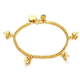 Betrouwbare Reputatie Vrouwelijke Geliefde 18K Vergulde Armband Met Bellen