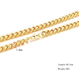 Hoogwaardige Mannelijke Twistvormige 18K Vergulde Ketting