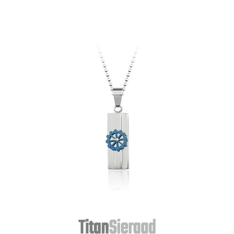 Unieke Heren Zilveren Titanium Hanger - Gratis Ketting Unieke Heren Zilveren Titanium Hanger - Gratis Ketting