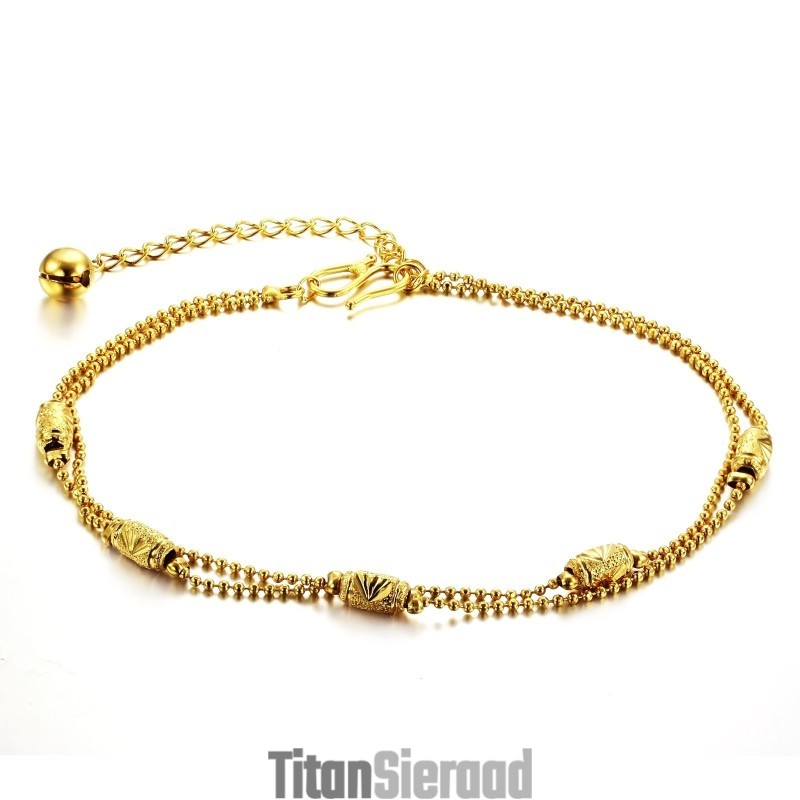 Compleet In Specificaties Dames 18K Vergulde Enkelband Compleet In Specificaties Dames 18K Vergulde Enkelband