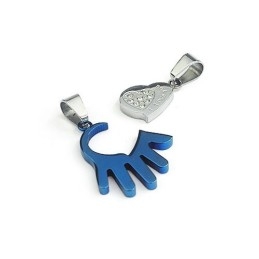 Prachtige Titanium Hanger In Palmvorm Voor Heren - Gratis Ketting