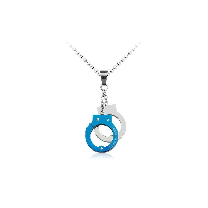 Prachtige Titanium Hanger In De Vorm Van Handboeien Voor Heren - Gratis Ketting Prachtige Titanium Hanger In De Vorm Van Handboeien Voor Heren - Gratis Ketting