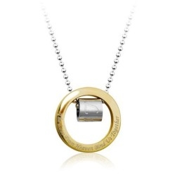 Edele Heren Gouden Ring Titanium Hanger - Gratis Ketting