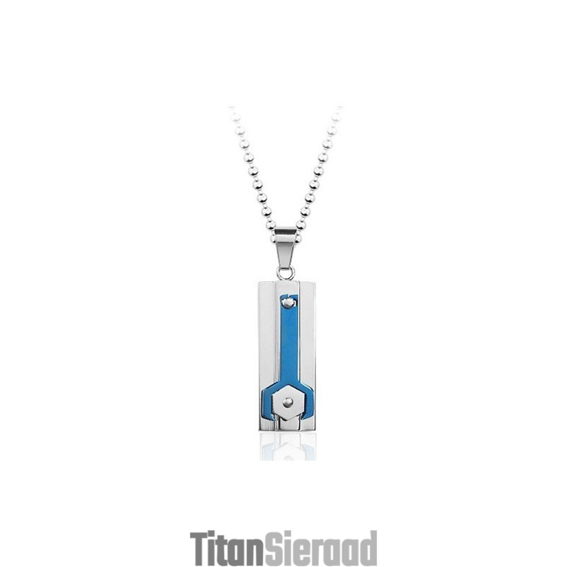 Kalmblauwe Titanium Hanger Mechanisch - Gratis Ketting Kalmblauwe Titanium Hanger Mechanisch - Gratis Ketting