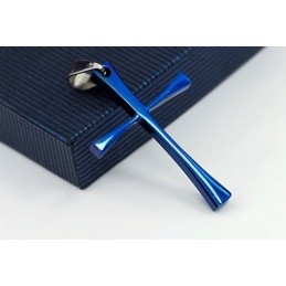 Herenblauwe Eenvoudige Titanium Kruishanger - Gratis Ketting