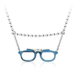 Populaire Titanium Hanger In De Vorm Van Een Bril Voor Heren - Gratis Ketting