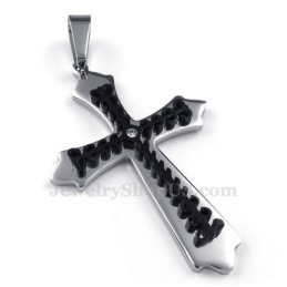 Zwarte Titanium Kruishanger Ketting (Gratis Ketting)
