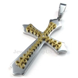 Gouden Titanium Kruishanger Ketting (Gratis Ketting)
