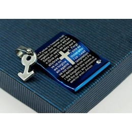 Sterke Mannelijke Blauwe Titanium Hanger - Gratis Ketting