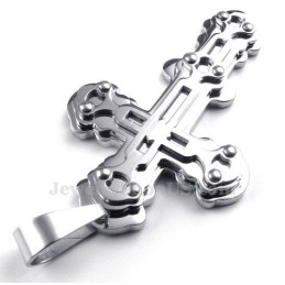 Prachtige Zilveren Titanium Kruishanger Voor Heren (Gratis Ketting)
