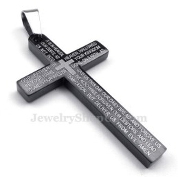 Titanium Kruis Hanger Ketting Met Schriftgedeelte (Gratis Ketting)