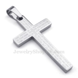 Titanium Kruishanger Met Schriftgedeelte (Gratis Ketting)