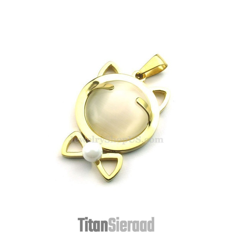 Gouden Titanium Kattenoog Hanger Ketting (Gratis Ketting) Gouden Titanium Kattenoog Hanger Ketting (Gratis Ketting)