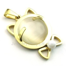 Gouden Titanium Kattenoog Hanger Ketting (Gratis Ketting)