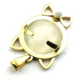 Gouden Titanium Kattenoog Hanger Ketting (Gratis Ketting)