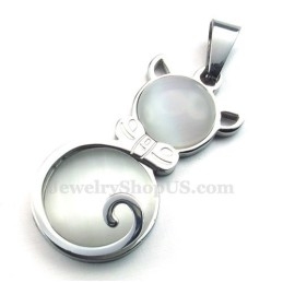 Zilveren Kattenoog Titanium Hanger Ketting (Gratis Ketting)