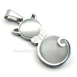 Zilveren Kattenoog Titanium Hanger Ketting (Gratis Ketting)