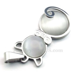 Zilveren Kattenoog Titanium Hanger Ketting (Gratis Ketting)