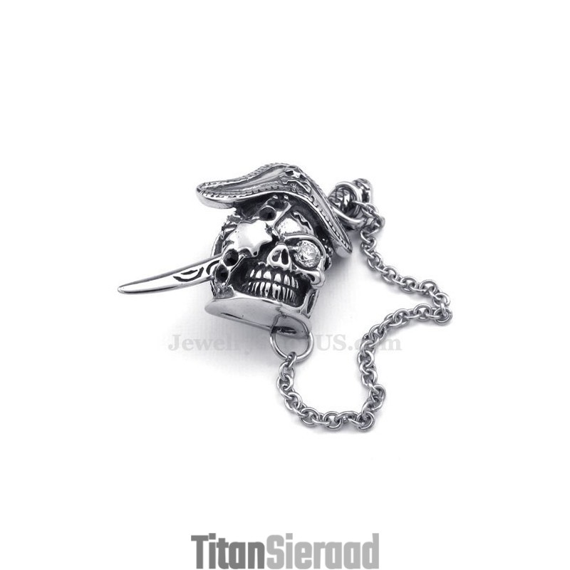 Elegante Titanium Zwaard-Schedelhanger Voor Heren (Gratis Ketting) Elegante Titanium Zwaard-Schedelhanger Voor Heren (Gratis Ketting)