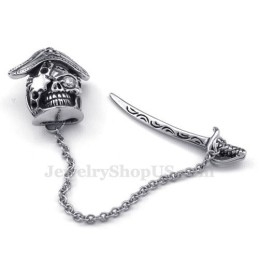 Elegante Titanium Zwaard-Schedelhanger Voor Heren (Gratis Ketting)
