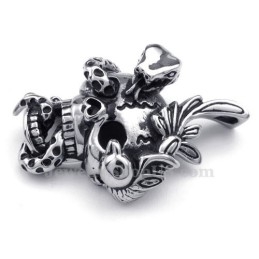 Titanium Schedel Slang Hanger Ketting (Gratis Ketting)