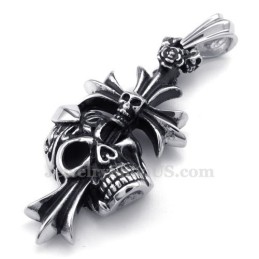 Titanium Schedelkruis Hanger Ketting (Gratis Ketting)