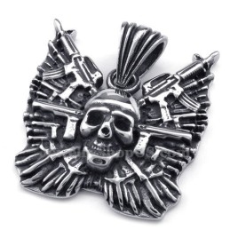 Titanium Schedel Hanger Ketting (Gratis Ketting)