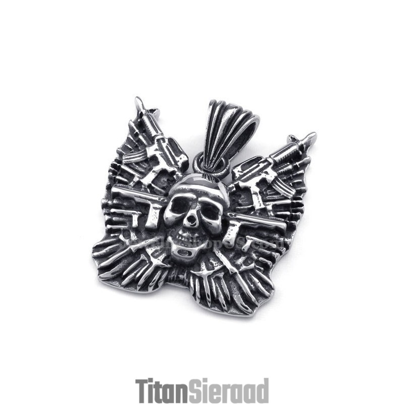 Titanium Schedel Hanger Ketting (Gratis Ketting) Titanium Schedel Hanger Ketting (Gratis Ketting)