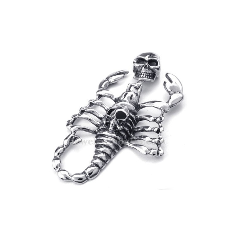 Titanium Schedel-Schorpioen Hanger Ketting Voor Heren (Gratis Ketting) Titanium Schedel-Schorpioen Hanger Ketting Voor Heren (Gratis Ketting)