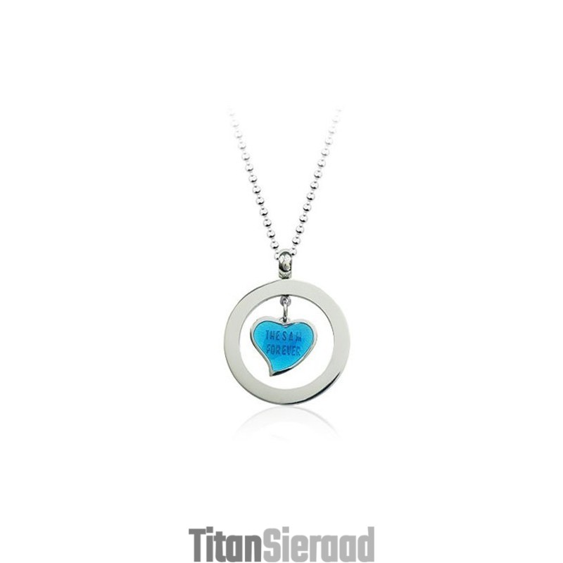 Mode Liefdeshart Titanium Hanger - Gratis Ketting Mode Liefdeshart Titanium Hanger - Gratis Ketting