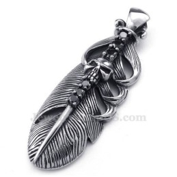 Titanium Veerhanger Ketting Versierd Met Schedel (Gratis Ketting)