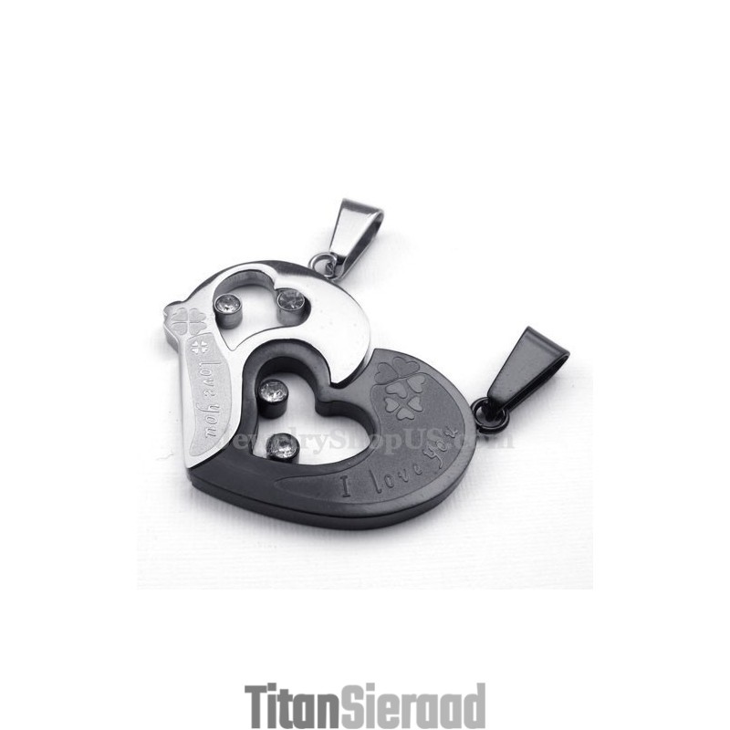 Titanium Ketting Met Hartjes Voor Koppels (Gratis Ketting) (Één Paar) Titanium Ketting Met Hartjes Voor Koppels (Gratis Ketting) (Één Paar)
