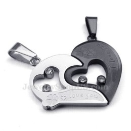 Titanium Ketting Met Hartjes Voor Koppels (Gratis Ketting) (Één Paar)