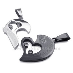 Titanium Ketting Met Hartjes Voor Koppels (Gratis Ketting) (Één Paar)