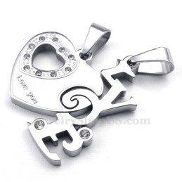 Charmante Titanium Koppelhanger Met Hartjes (Gratis Ketting) (Één Paar)