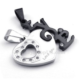 Mode Titanium Koppels Hartvormige Hanger Ketting (Gratis Ketting) (Één Paar)