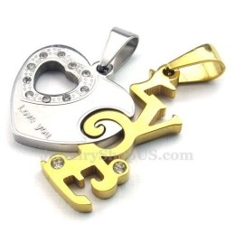 Mode Titanium Koppels Hartvormige Hanger Ketting (Gratis Ketting) (Één Paar)