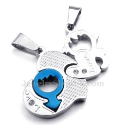 Titanium Ketting Met Twee Harten Als Hanger (Gratis Ketting) (Één Paar)
