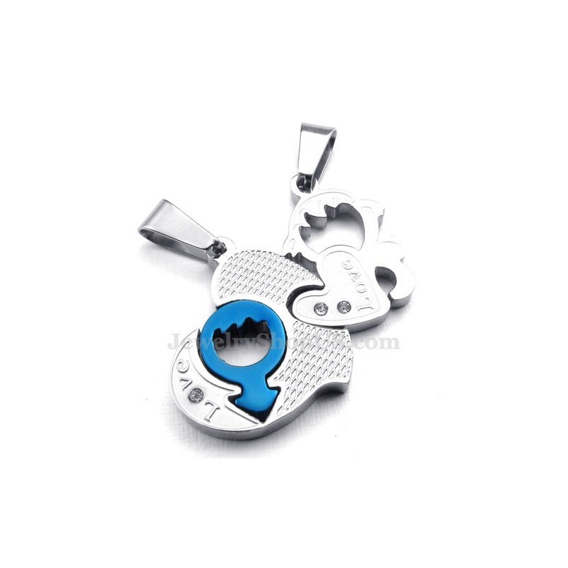 Titanium Ketting Met Twee Harten Als Hanger (Gratis Ketting) (Één Paar) Titanium Ketting Met Twee Harten Als Hanger (Gratis Ketting) (Één Paar)