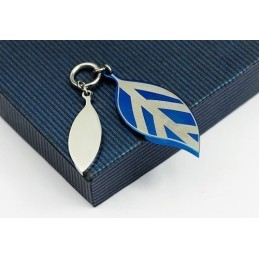 Mode Blauwe Blad Titanium Hanger - Gratis Ketting