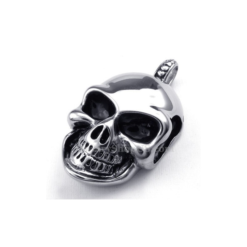 Zilveren Titanium Schedelhanger Ketting (Gratis Ketting)